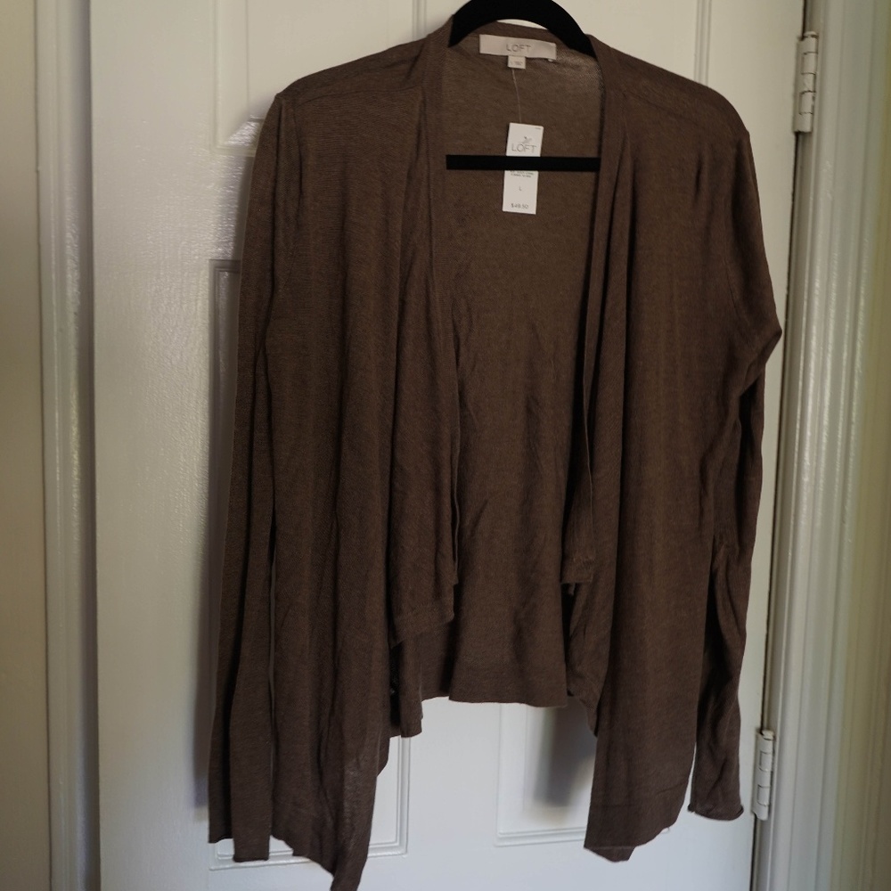 Draped, open cardigan